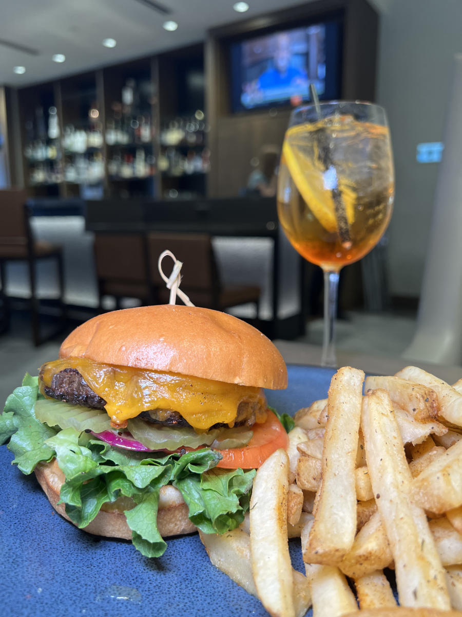 Marriott Twisted Oak Dinner Burger Aperol Spritz Bar