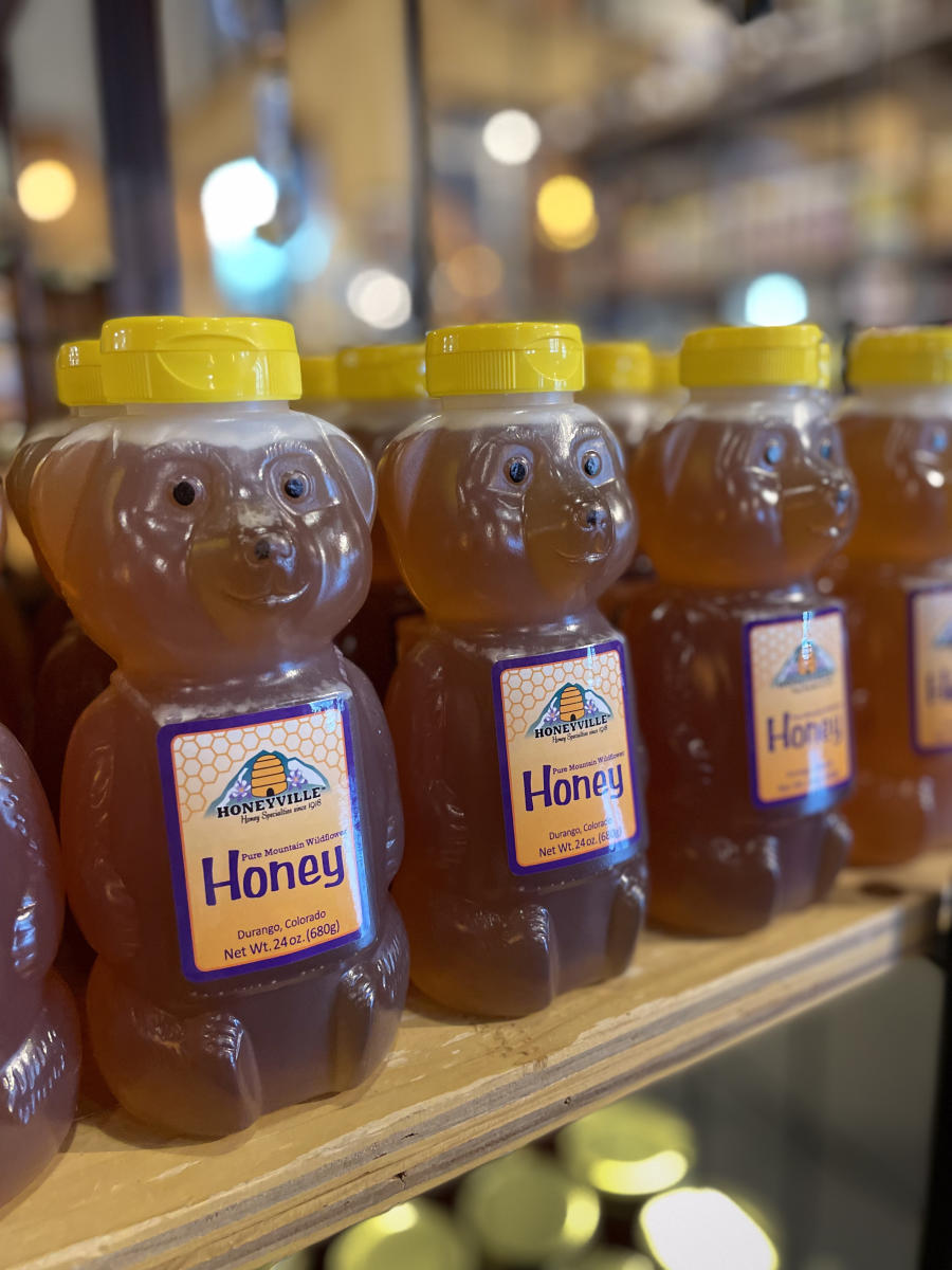 Close-up of Honeyvillve Bears full of honey