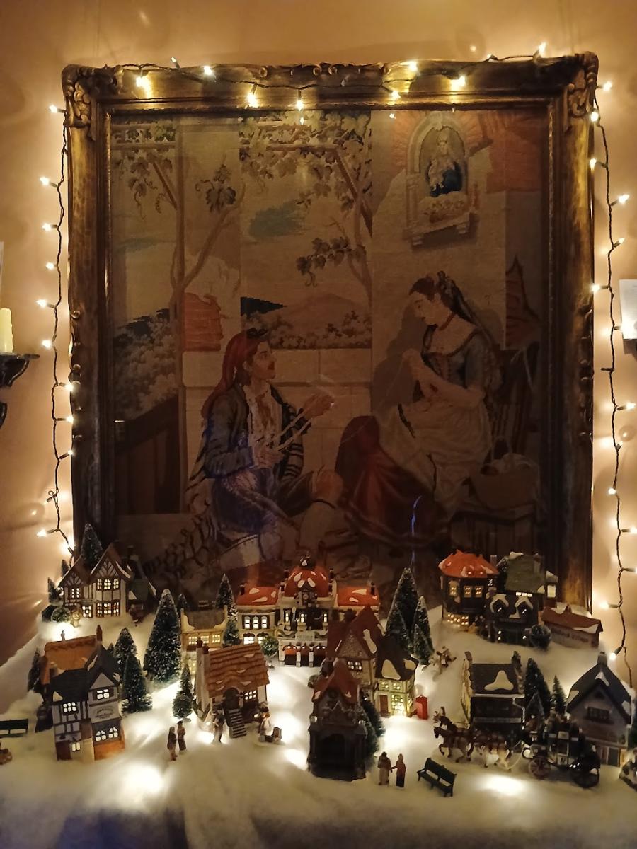 A holiday village on display at Whaley House.