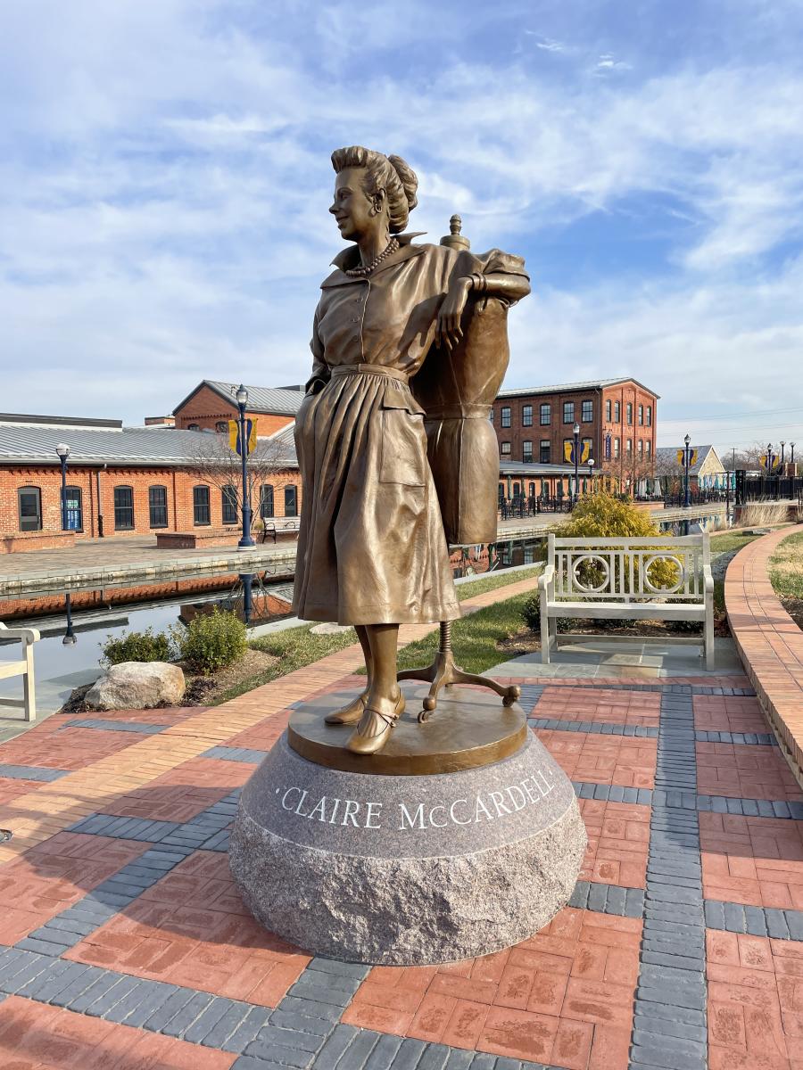Claire McCardell Statue in Frederick, MD