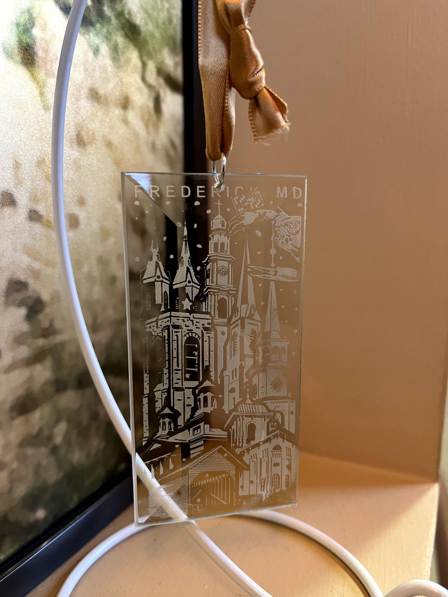 etched glass ornament designed by Yemi