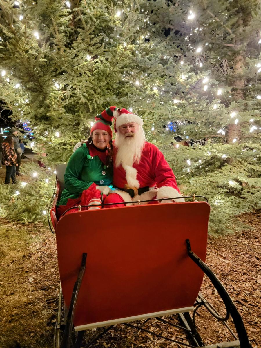 Santa and Elf at Tree Lighting