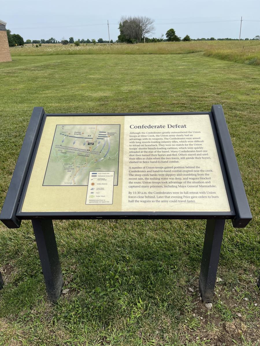 Information display at Mine Creek Battlefield Site