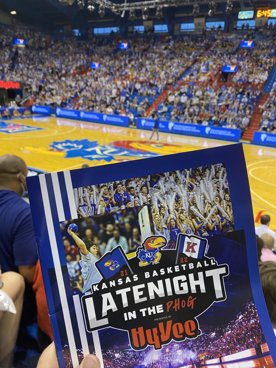 Late night in the phog 2022 in Lawrence Kansas KU Basketball