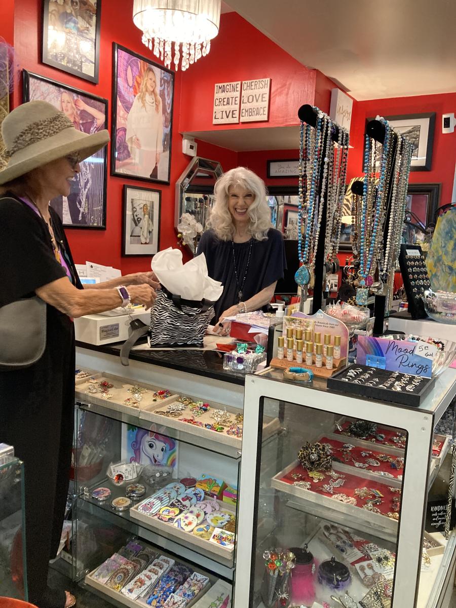 Owner Kim inside Kimbals retail store in Palm Springs.