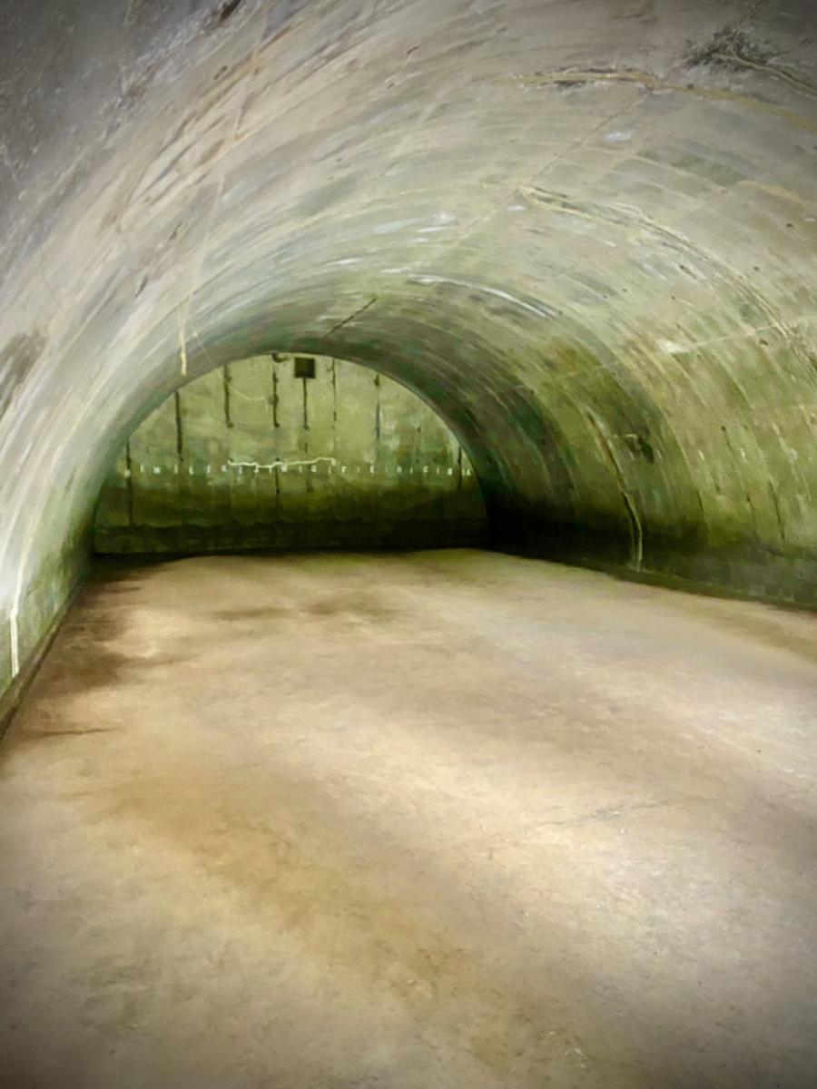 inside an abandoned military igloo used to store ammunition and weapons
