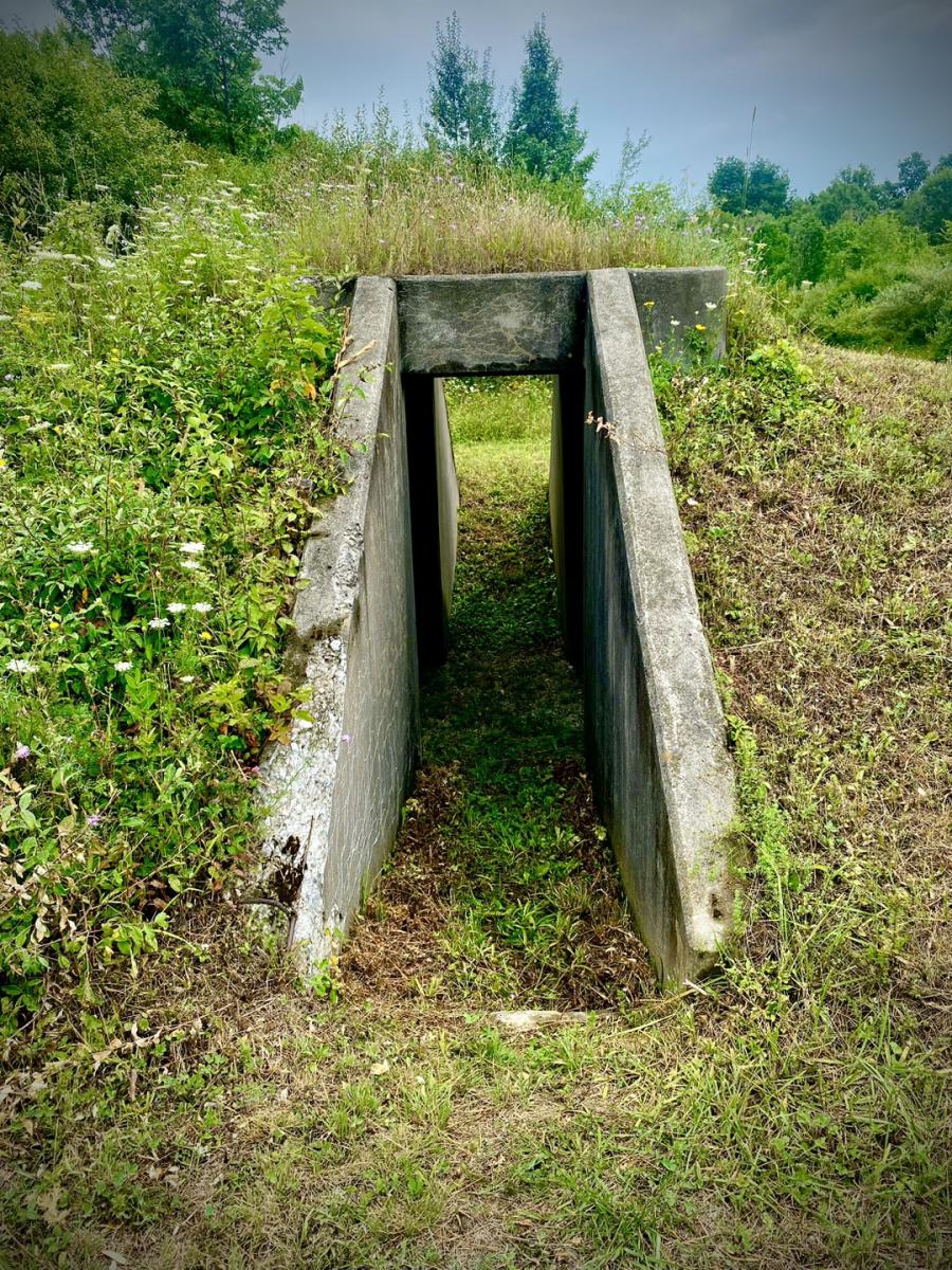 bunker inside an overgrown hill on a military base