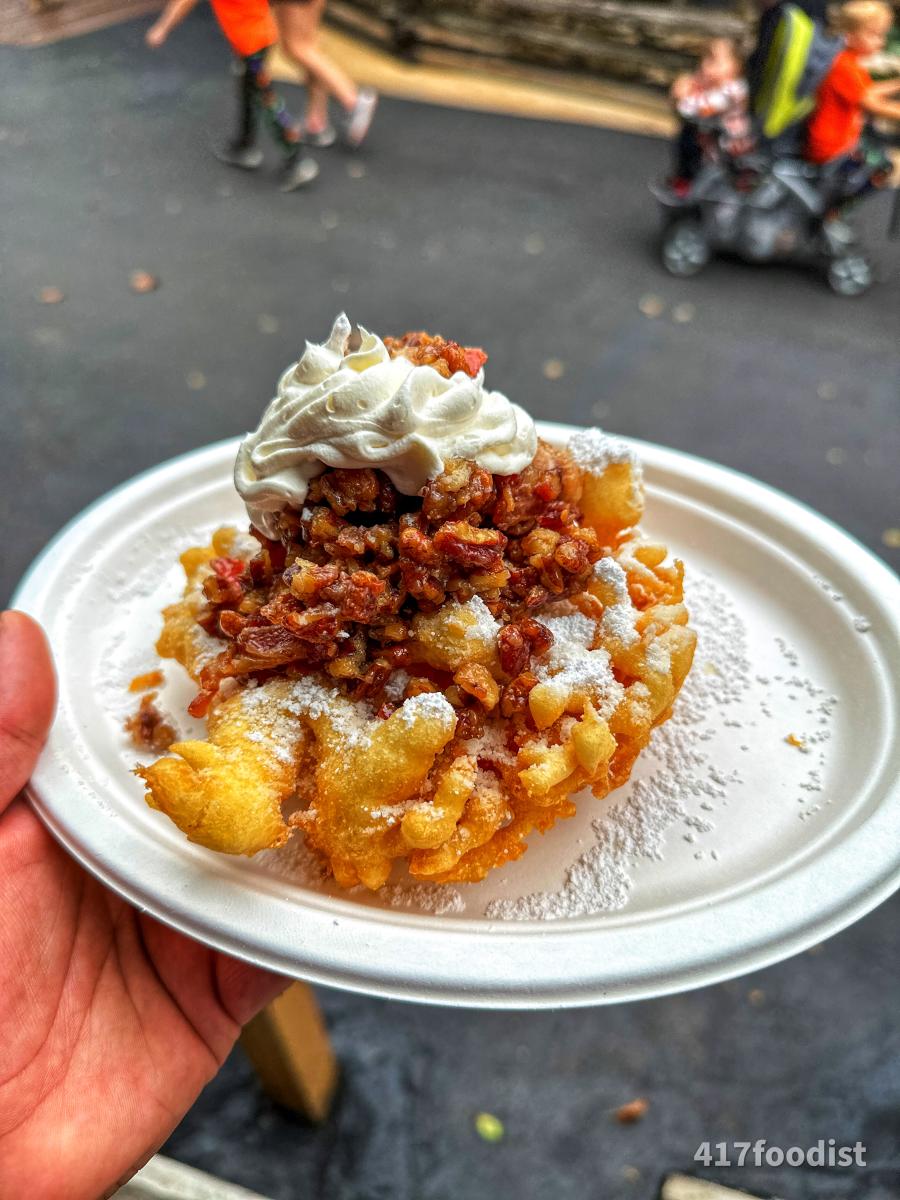 Maple Bacon and Pecan Funnel Cake at Silver Dollar City