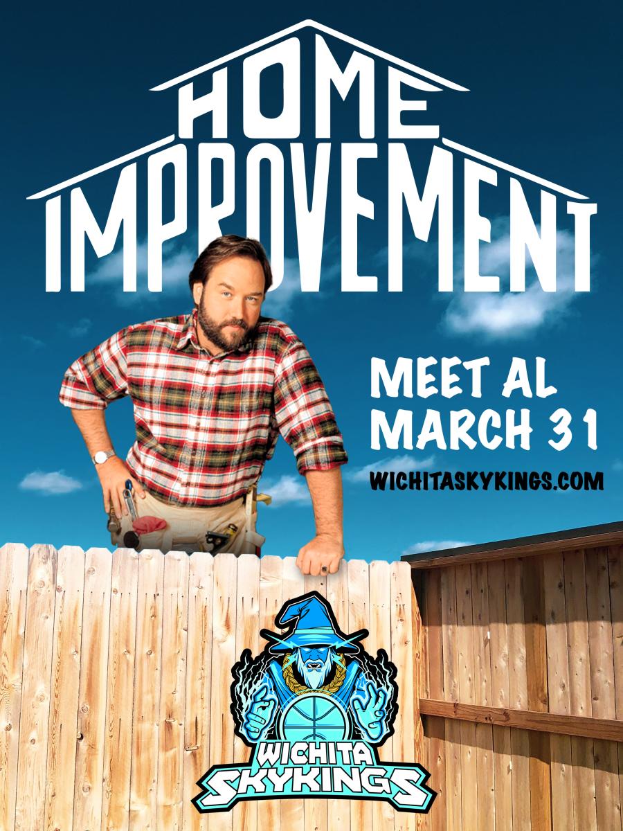 A photo of Home Improvement TV show character Al Borland is featured with a Sky Kings logo.