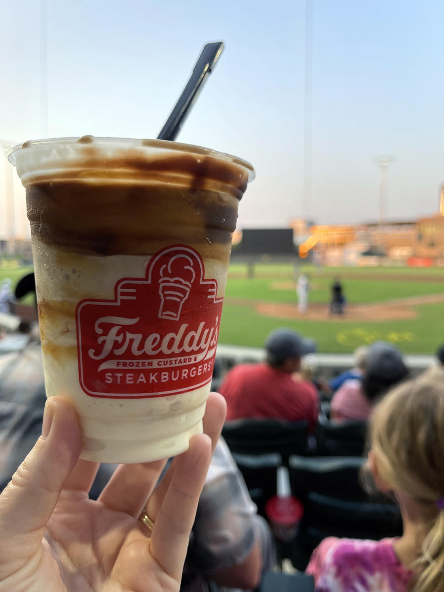 A custard dessert from Freddy's Frozen Custard served at Riverfront Stadium
