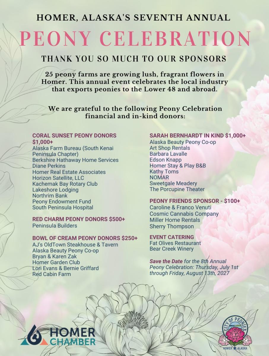 Thank you to all of our sponsors for the 2026 Peony Celebration.