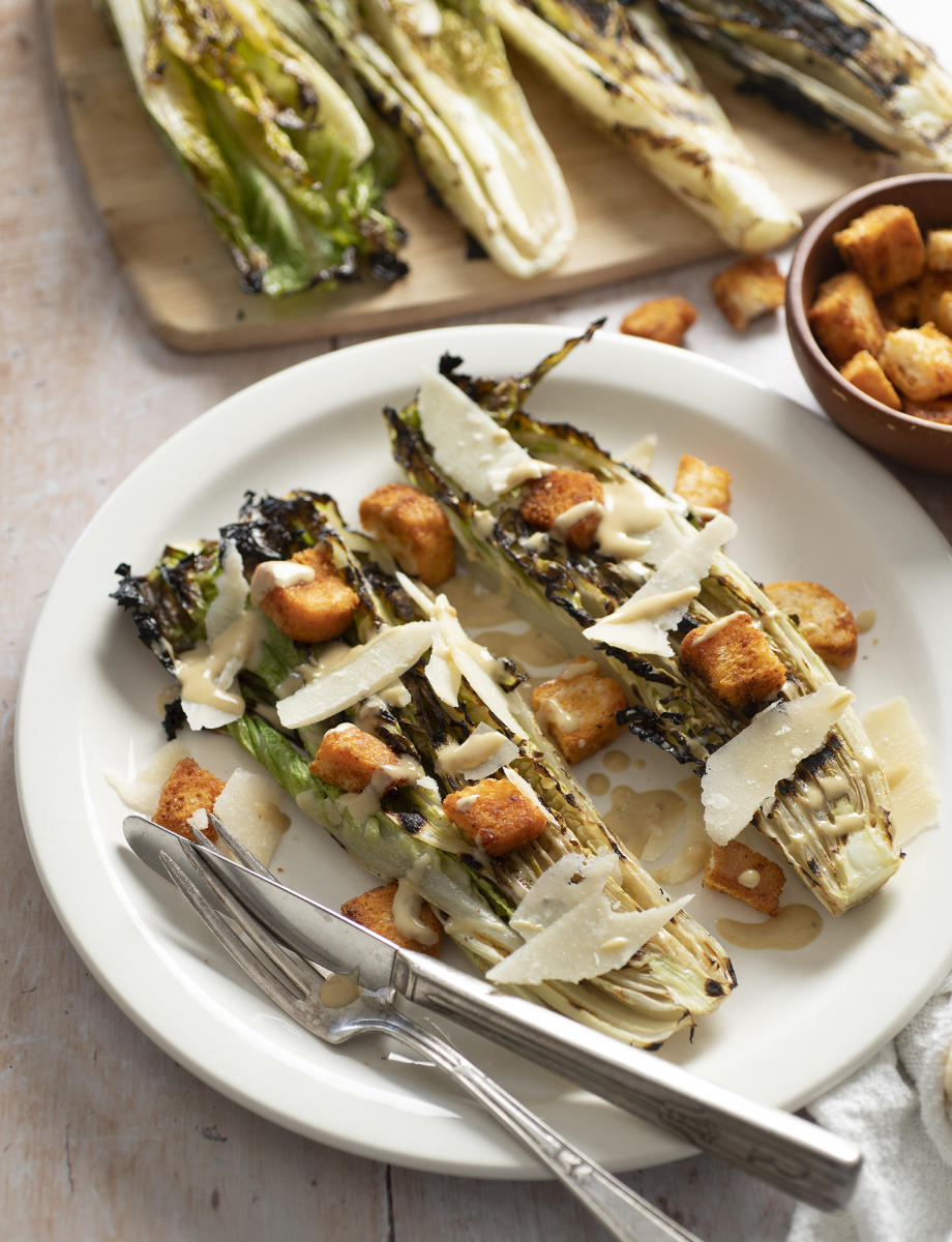 Grilled Southwest Caesar Salad with Cumin Croutons