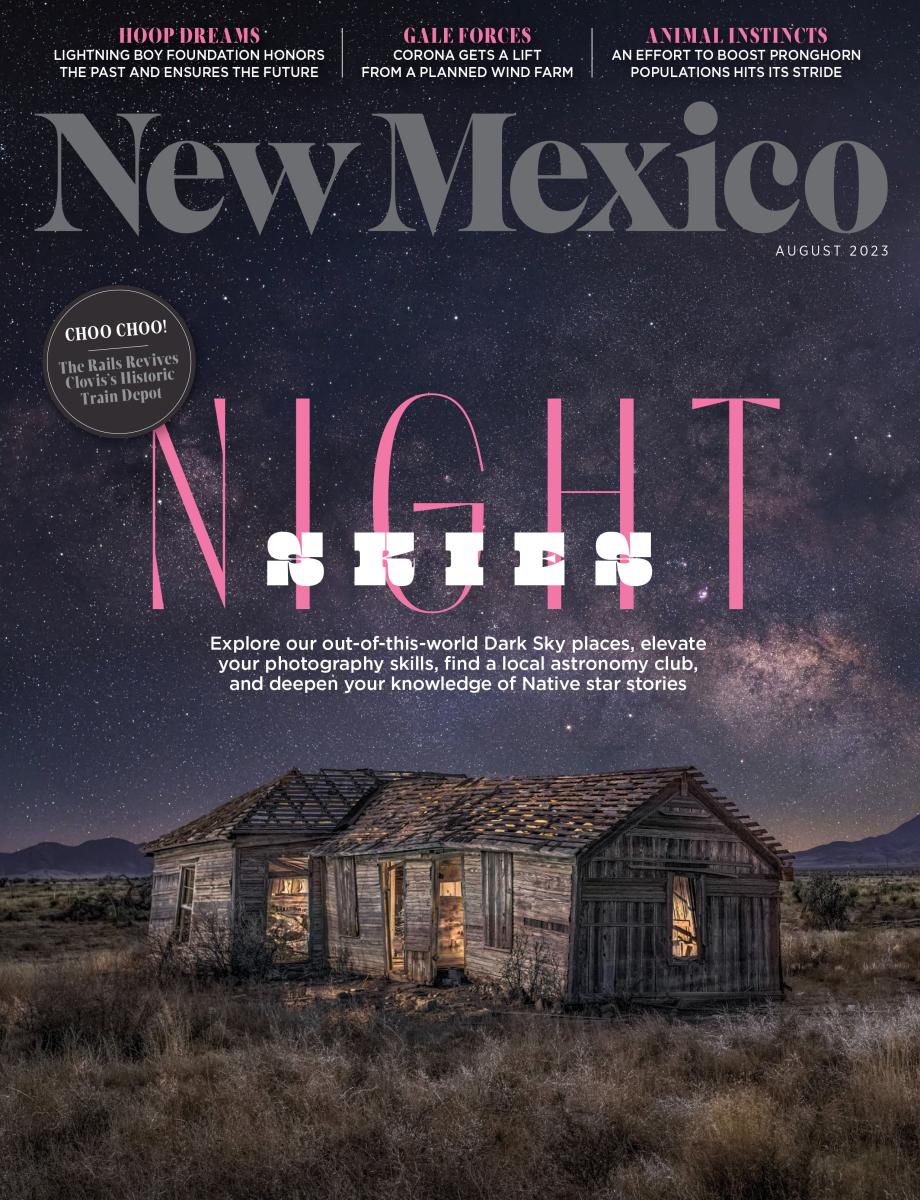 New Mexico Magazine cover for August 2023's issue "Night Skies"