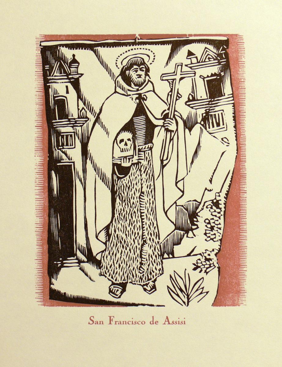 San Francisco de Assisi, a 1928 print by Baumann and fellow printer Willard F. Clark