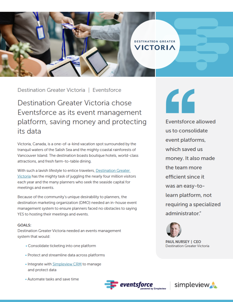 Destination Greater Victoria - Eventsforce Case Study | Simpleview