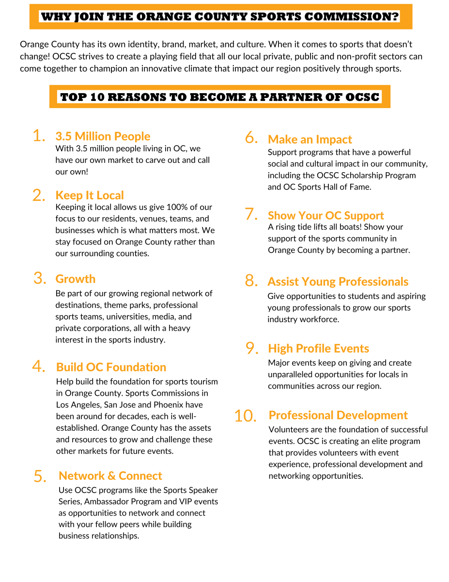 OCSC TOP 10 REASONS TO BECOME A MEMBER