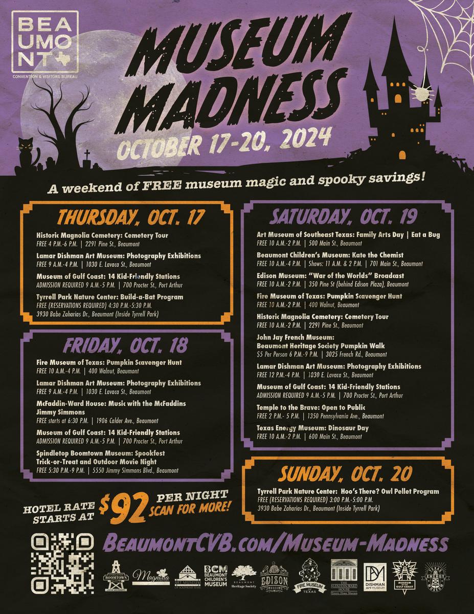 Musuem Madness Weekend Informational Flyer