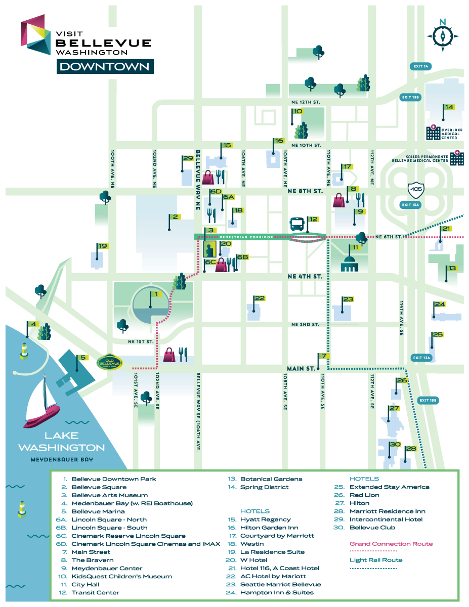 Bellevue Downtown Map
