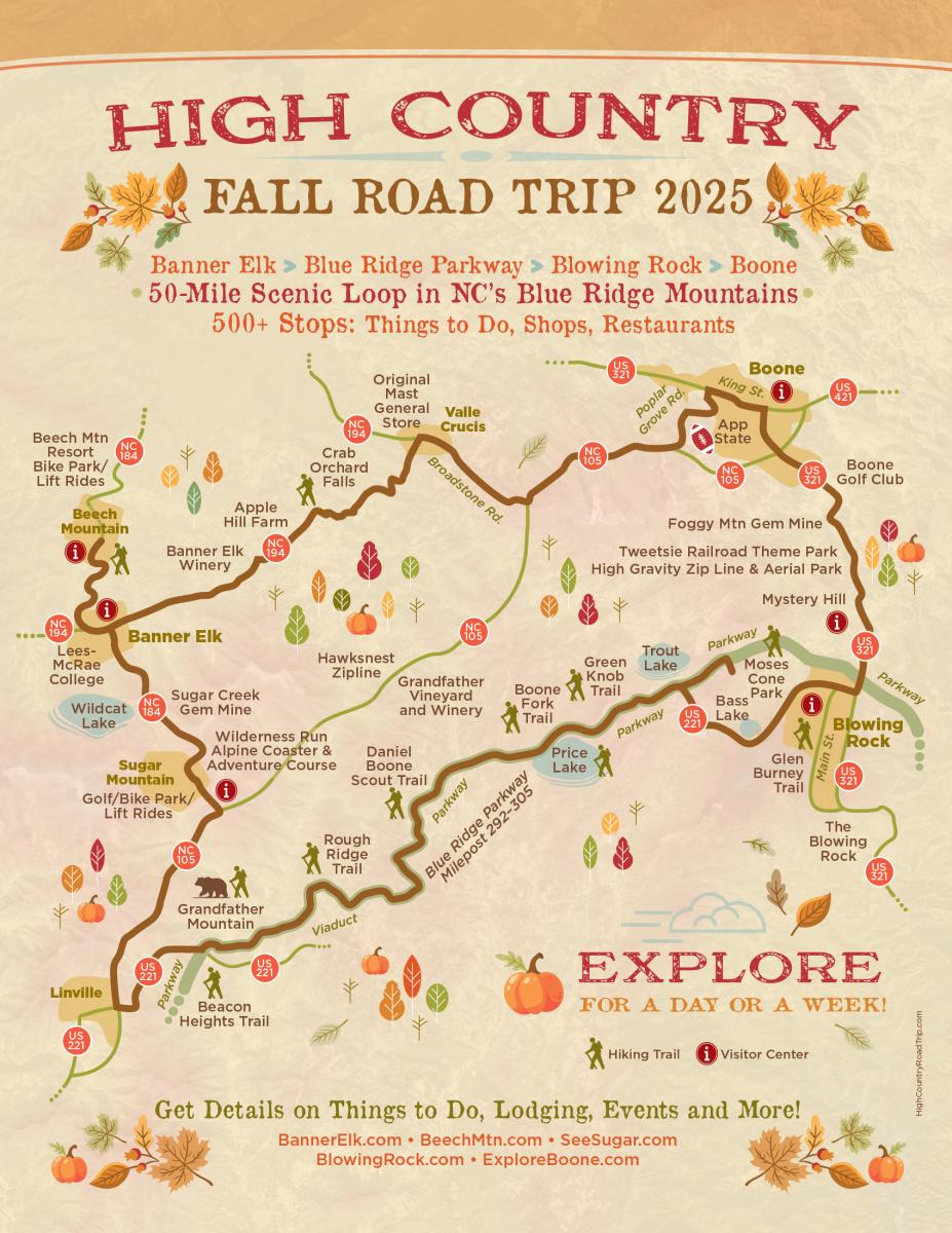 High Country Fall Road Trip Map