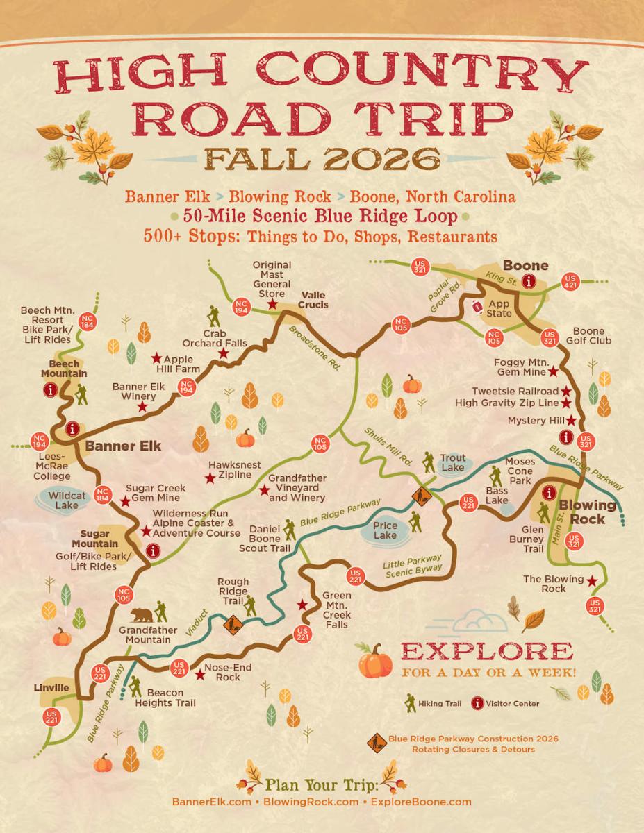 High Country Fall Road Trip Map