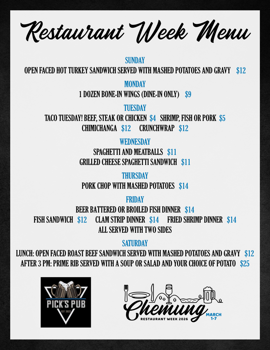 Picks Pub RW Menu