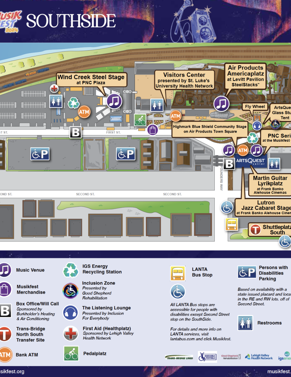 A Map of Musikfest 2023 SouthSide locations