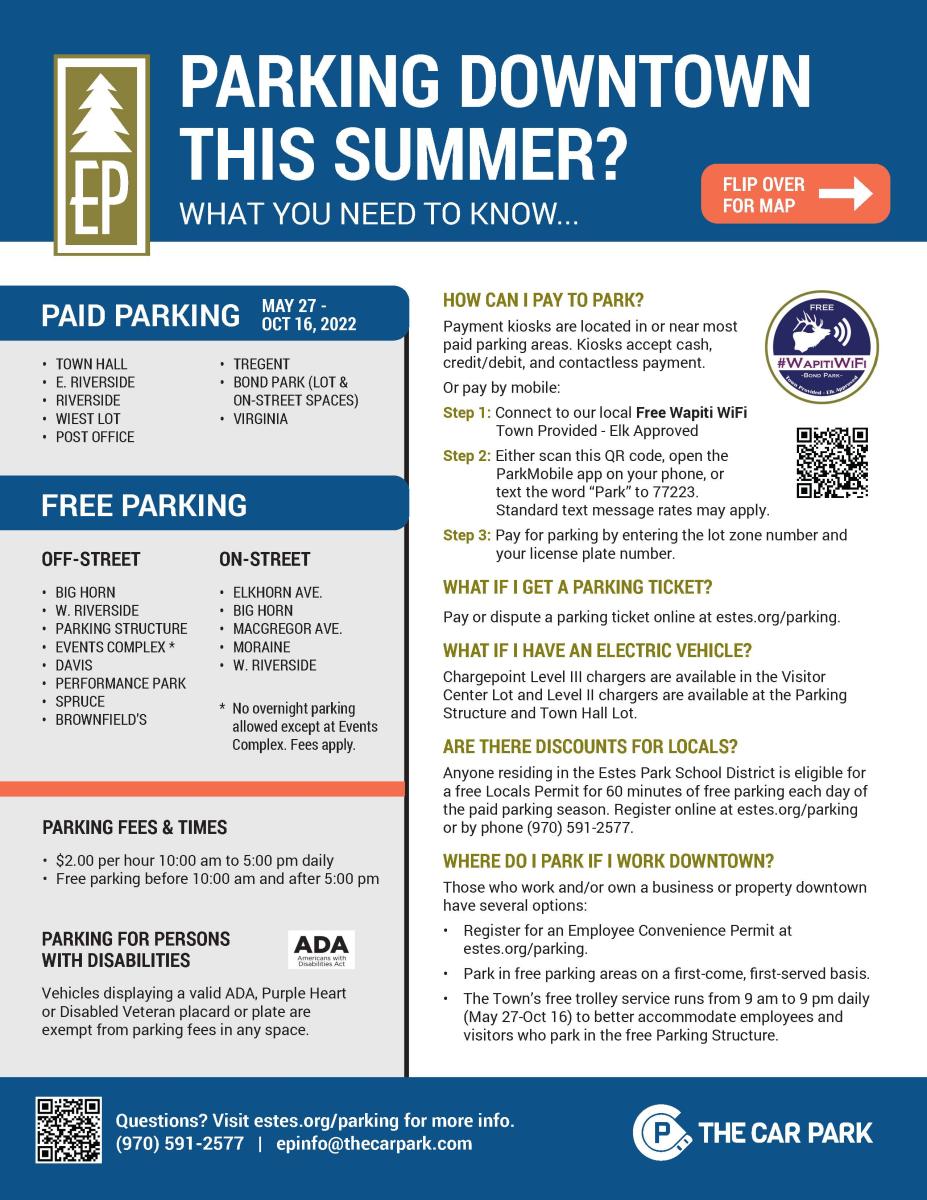 Town of Estes Park Parking Instructions