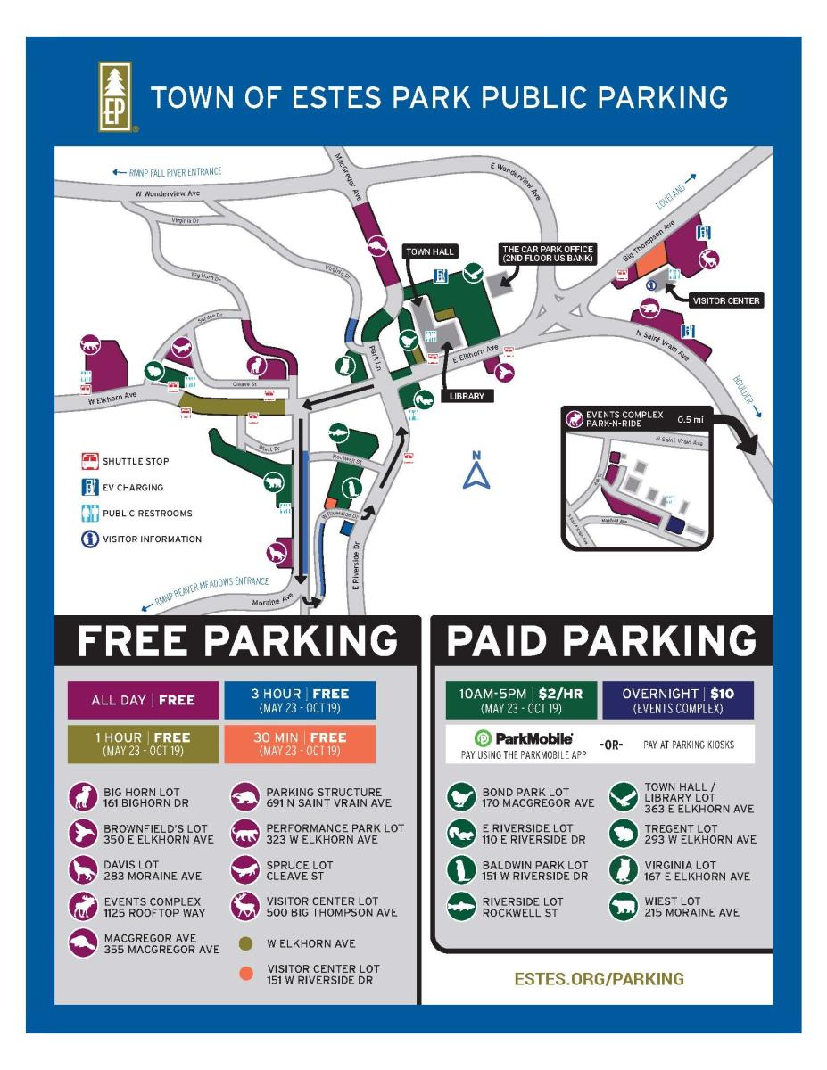 2025 Town of Estes Park Parking Map
