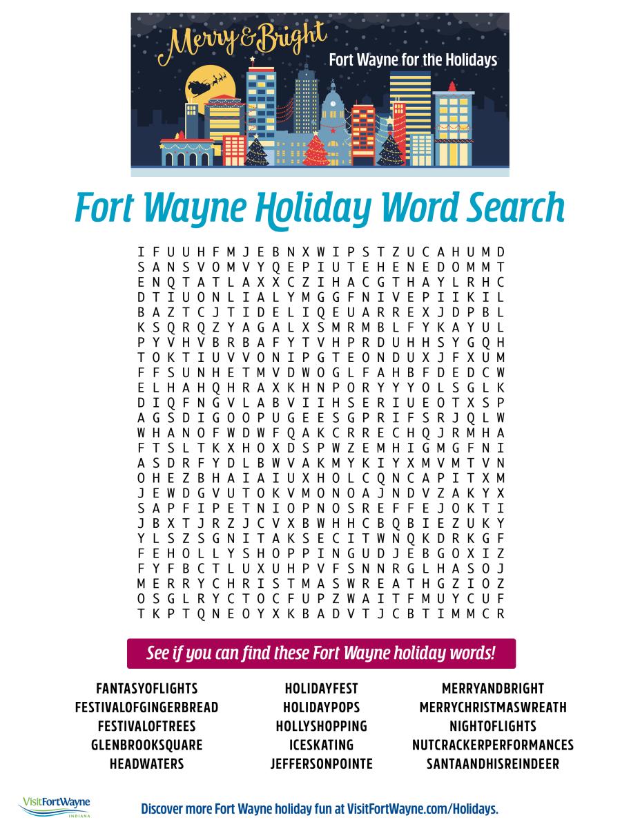 Fort Wayne Holiday Word Search