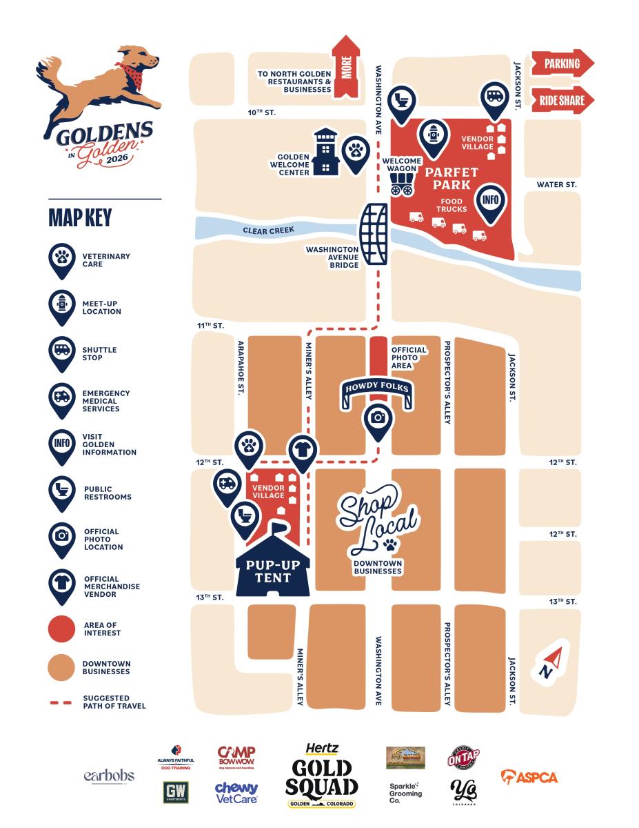 Downtown Golden Map for Goldens in Golden event 2026