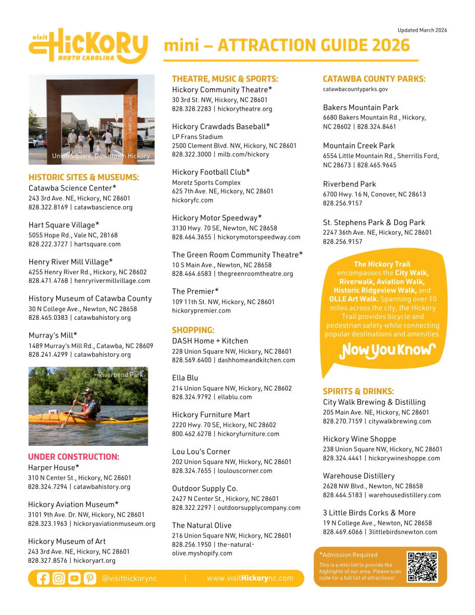 Front of Mini Attraction & Dine Around Guide 2025
