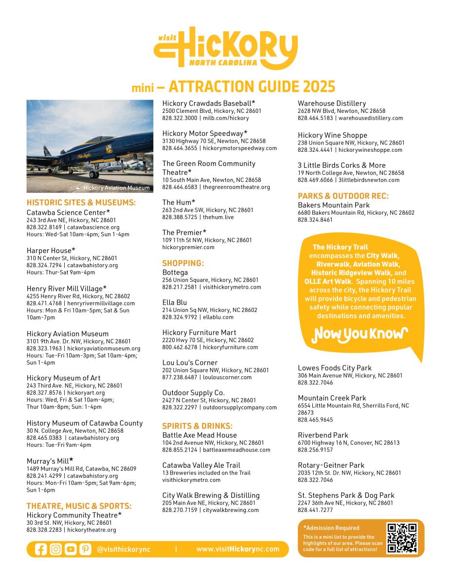 Front of Mini Attraction & Dine Around Guide 2025