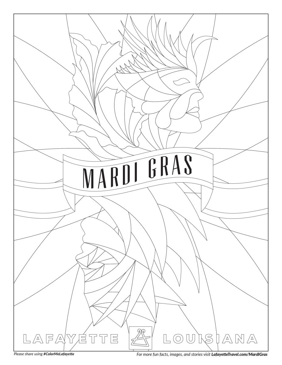 Lafayette Mardi Gras Coloring Sheet