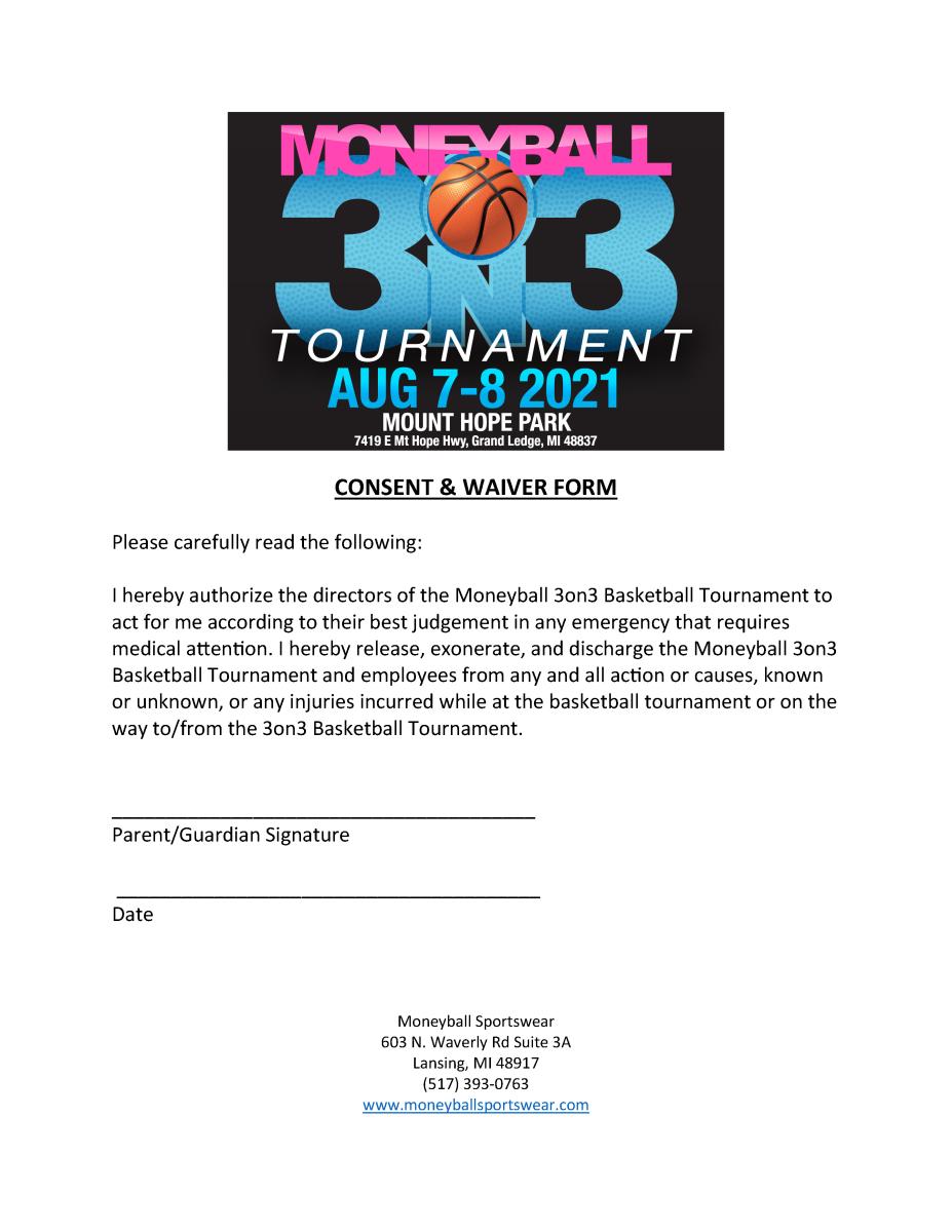 Moneyball 3v3 consent & waiver form