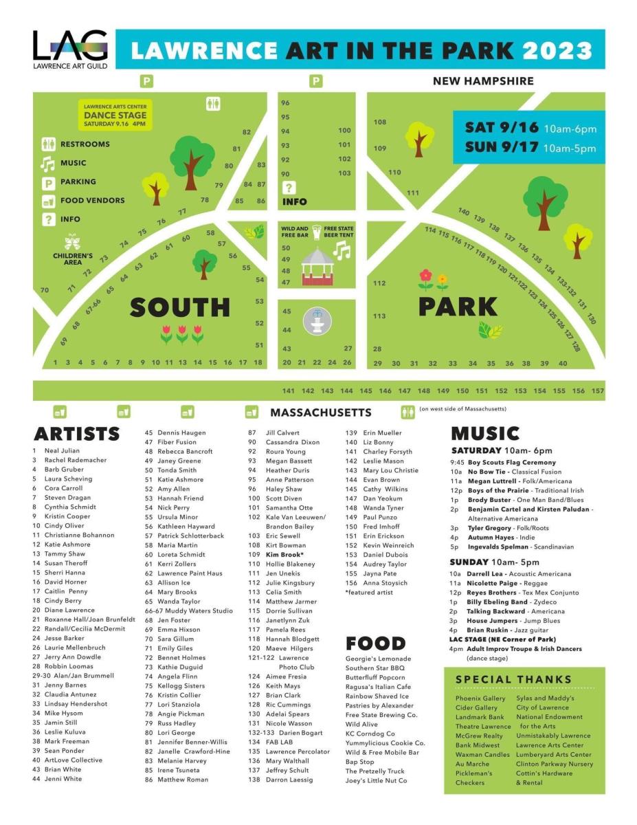 Art in the Park Map 2023