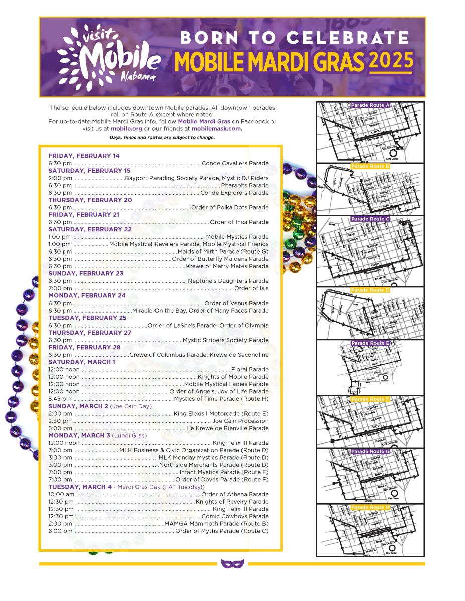 Mardi Gras in Mobile, AL Events & Parade Schedules