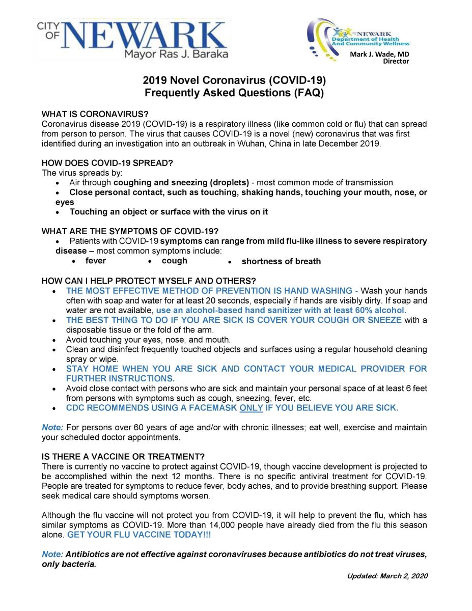 COVID FAQ 1