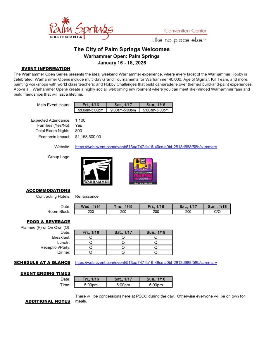 Warhammer Open: Palm Springs