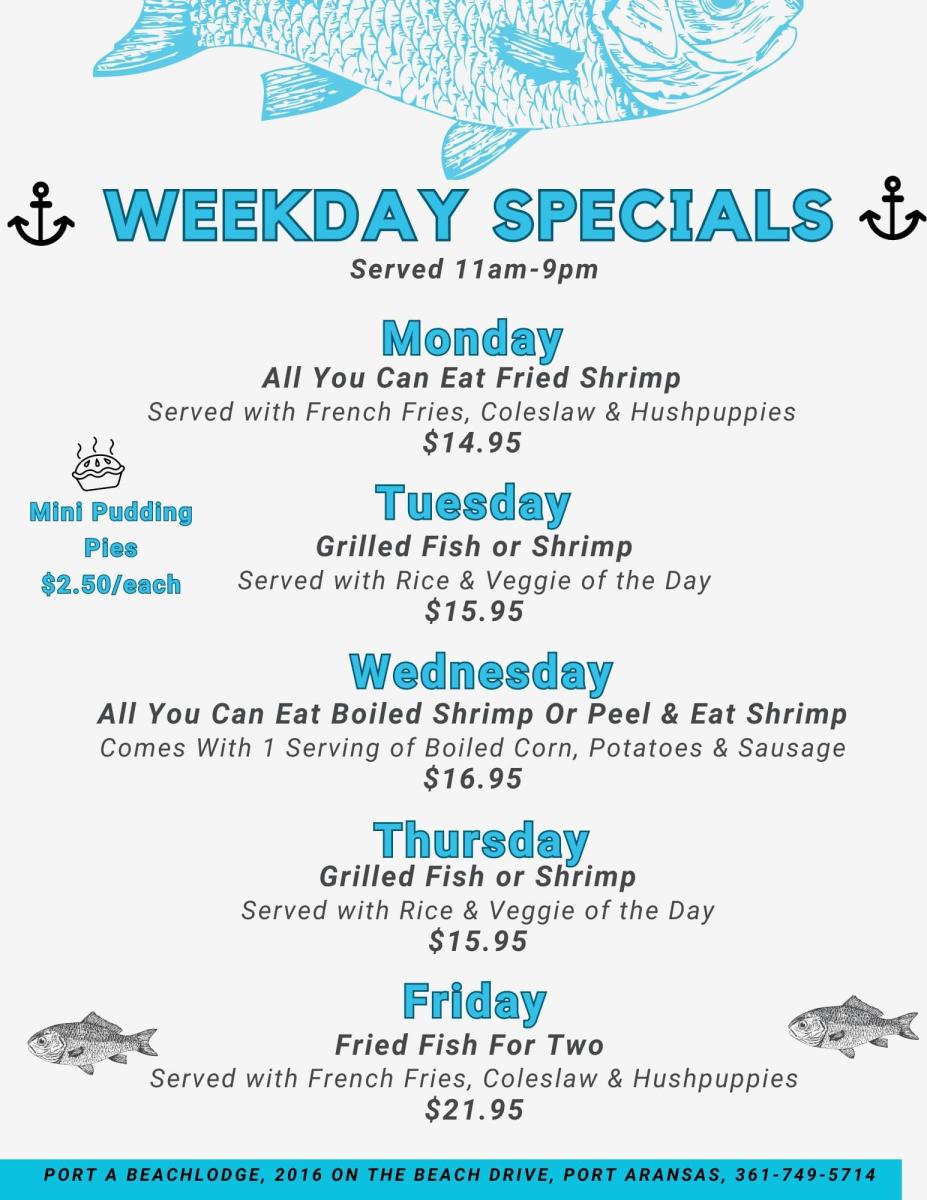 Beachlodge menu