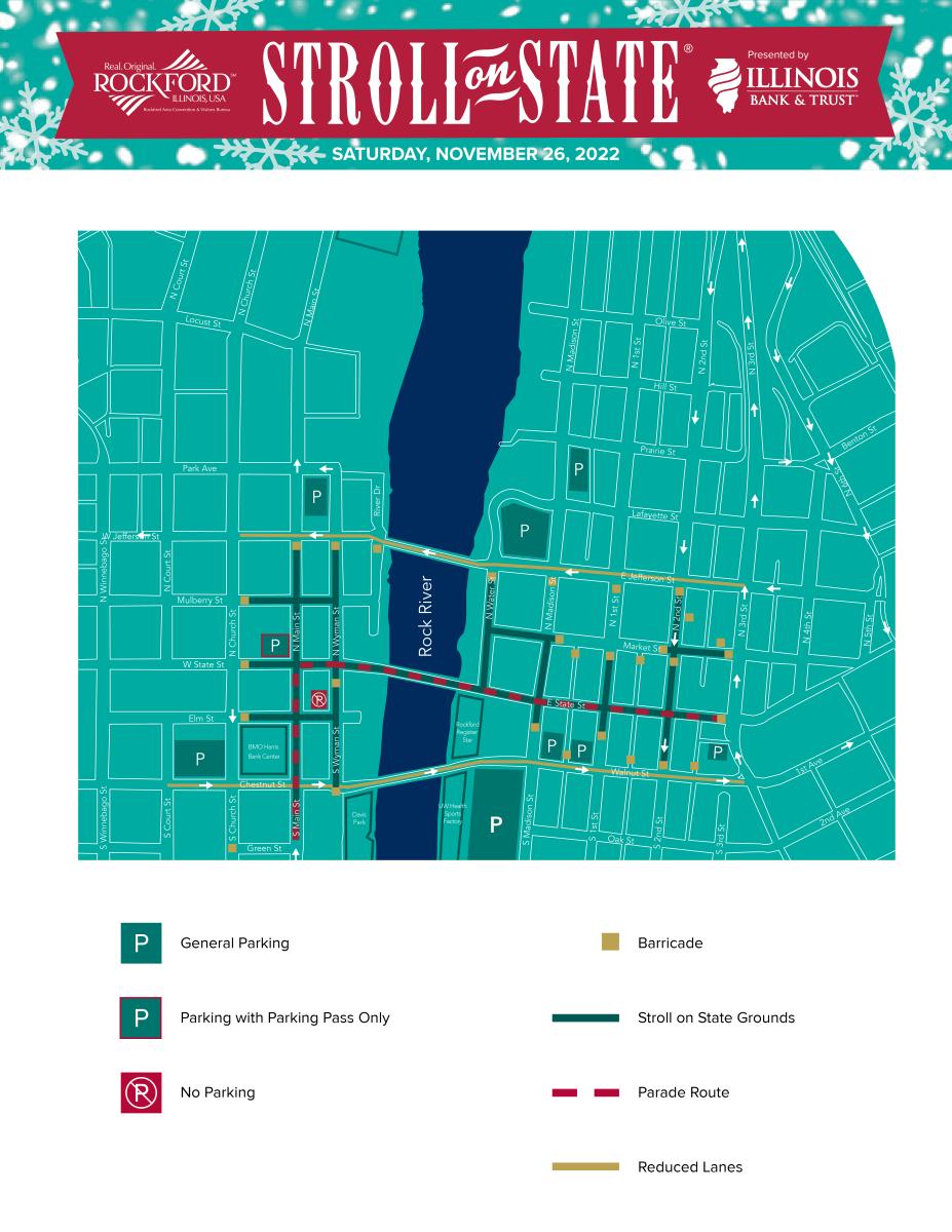 2022 Stroll on State Parking Map