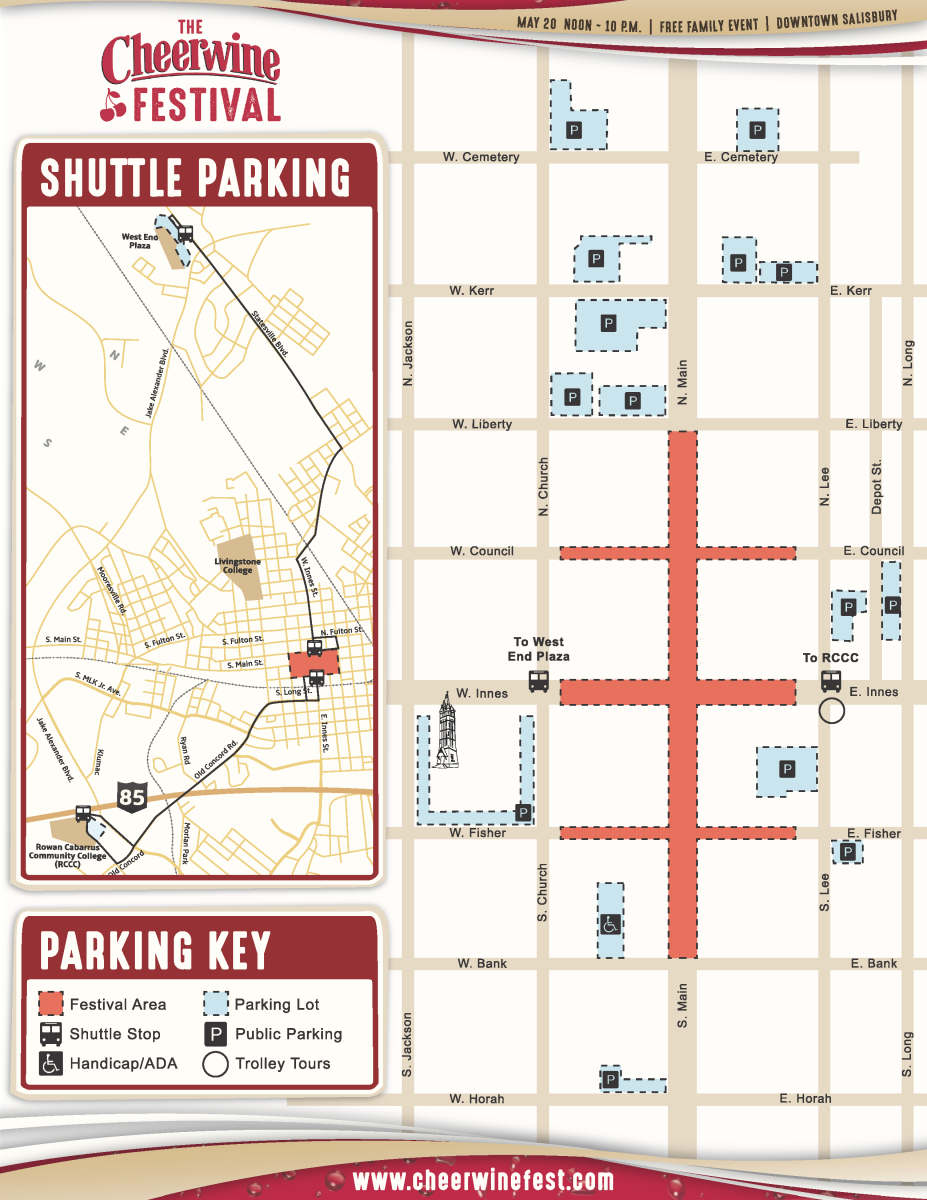 Cheerwine Fest Parking/Shuttle Map 23
