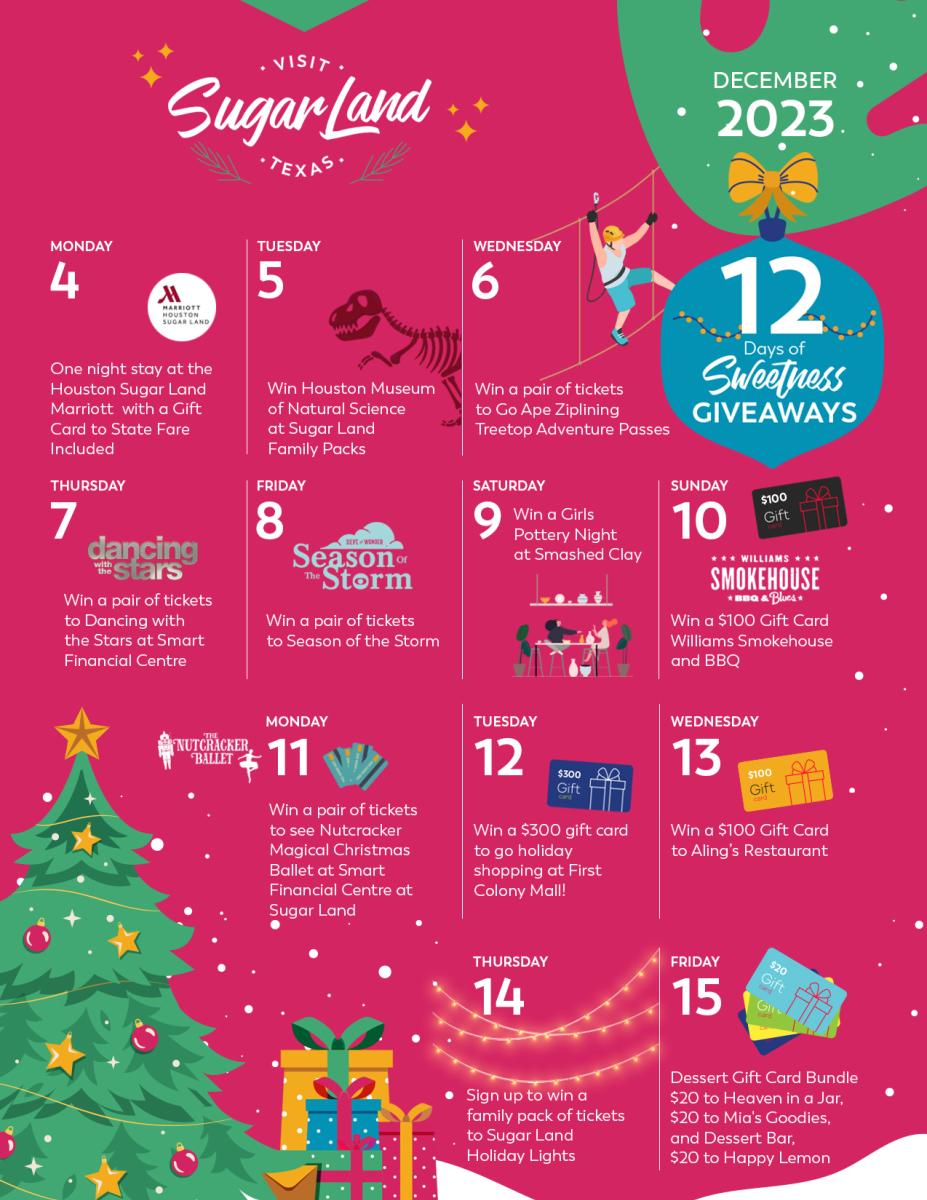 Web Calendar for 12 Days of Sweetness Giveaways