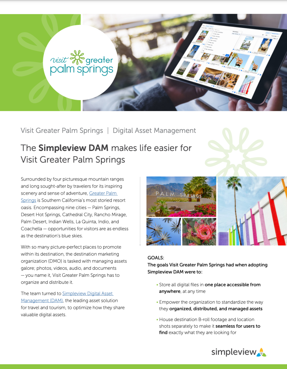 Visit Greater Palm Springs | Digital Asset Management (DAM) Case Study | Simpleview