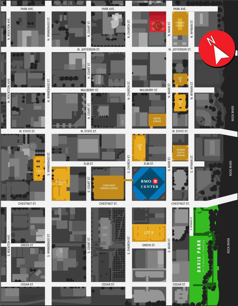 Downtown Rockford Parking Map