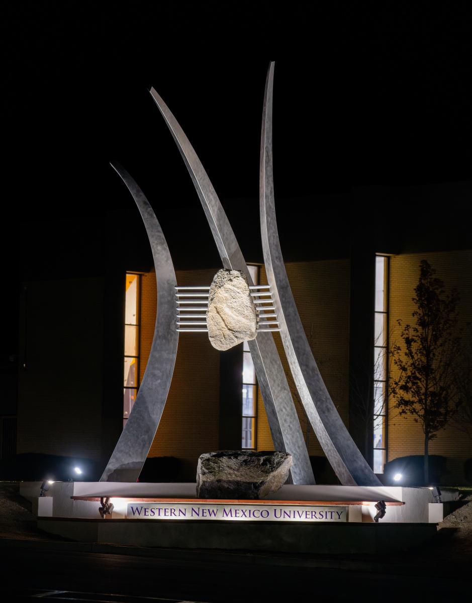 Michael Metcalf’s "Collaboration" stands tall on the WNMU campus.