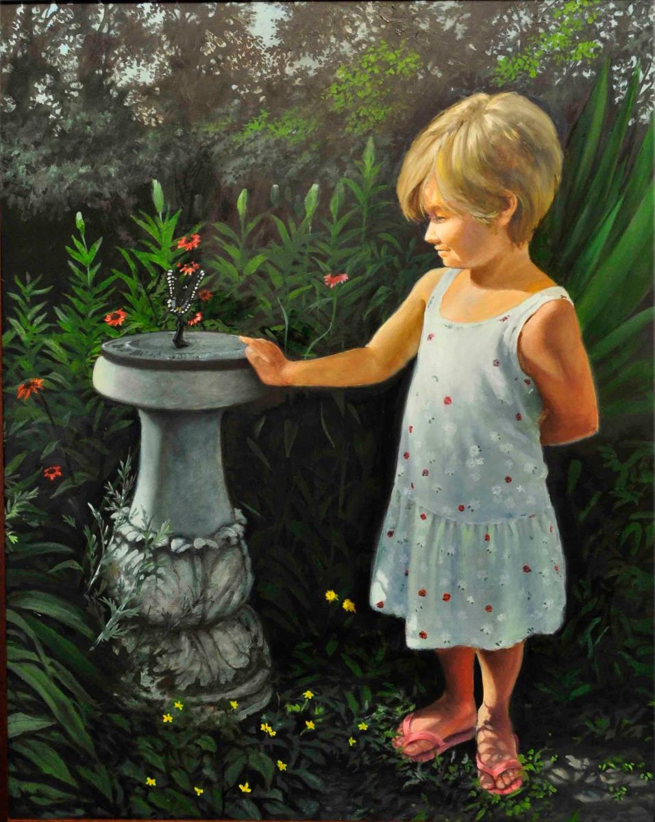Thomas Tholen's painting of his grandniece, Jaynee, will be part of the “Trains, Faces and Places" exhibit at the Greensburg-Hempfield Library.