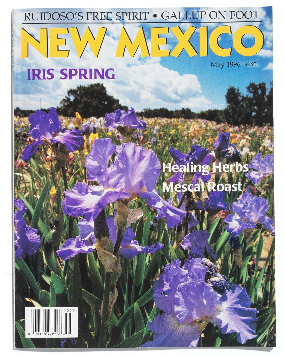 Russell Bamert shot our May 1996 cover image of ‘Faded Denim’ irises at the Iris Ranch, near Cerrillos.