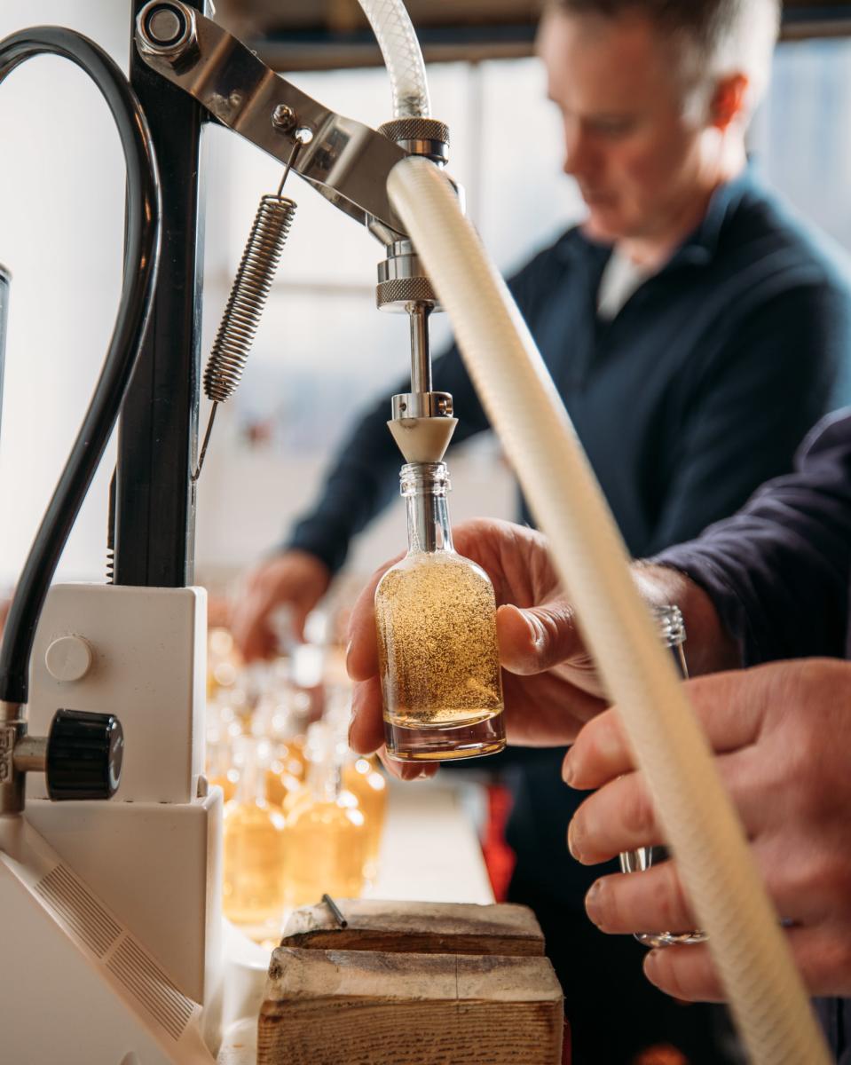 Filling the bottles