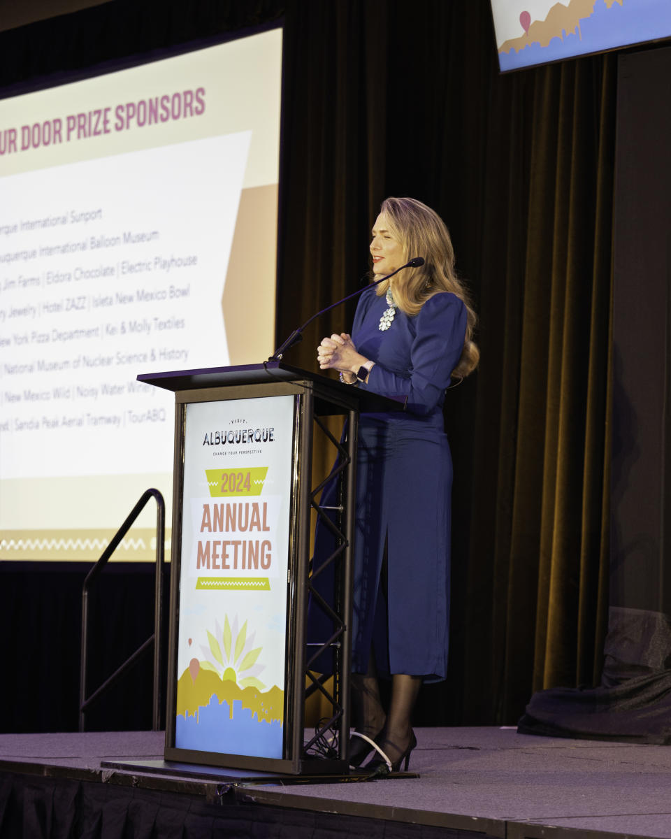 Tania Armenta speaks at the Visit Albuquerque Annual Meeting.