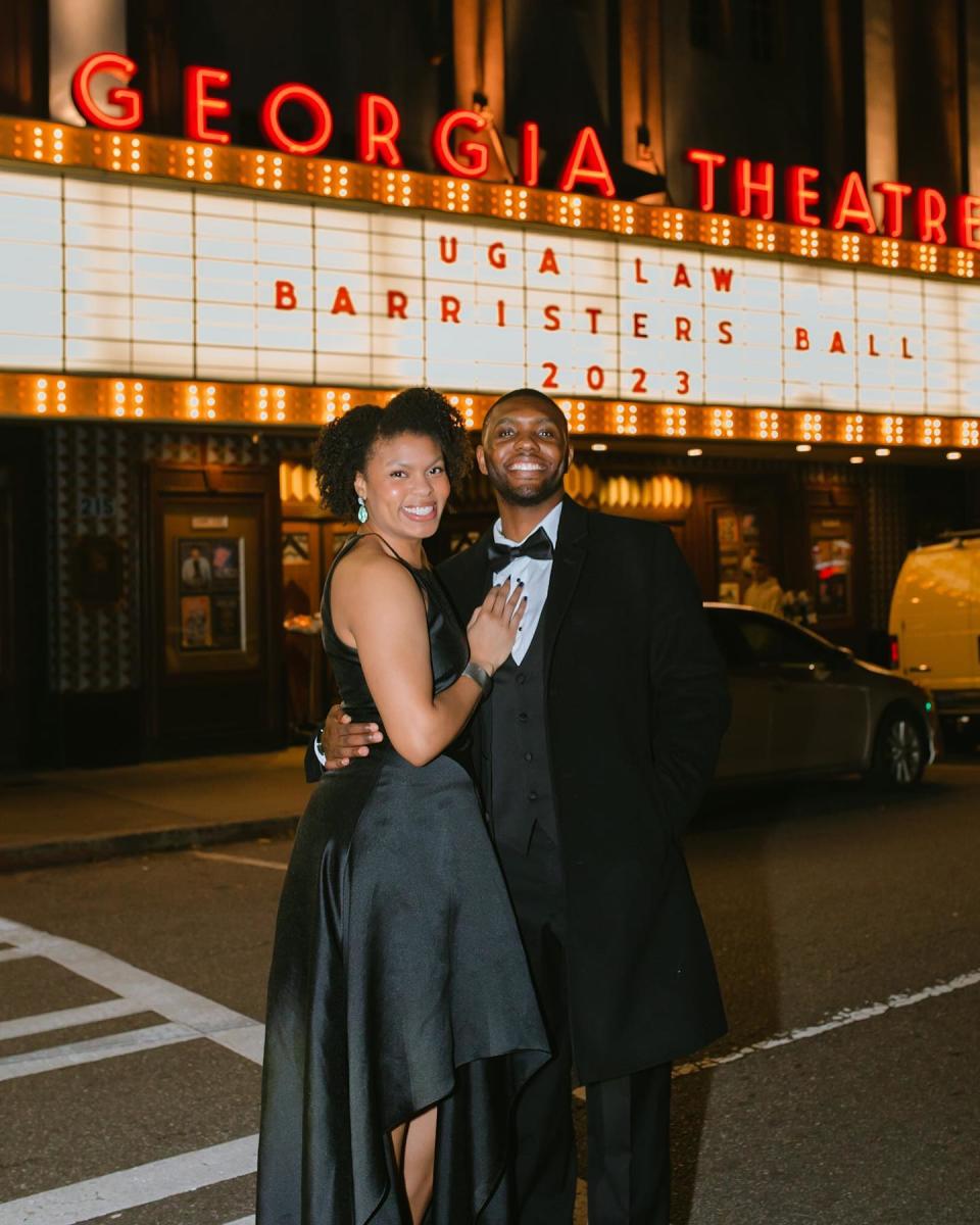 couple outside Georgia Theatre